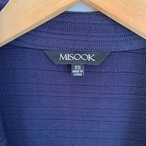 Misook women’s navy knit single hook closure - Picture 7 of 8